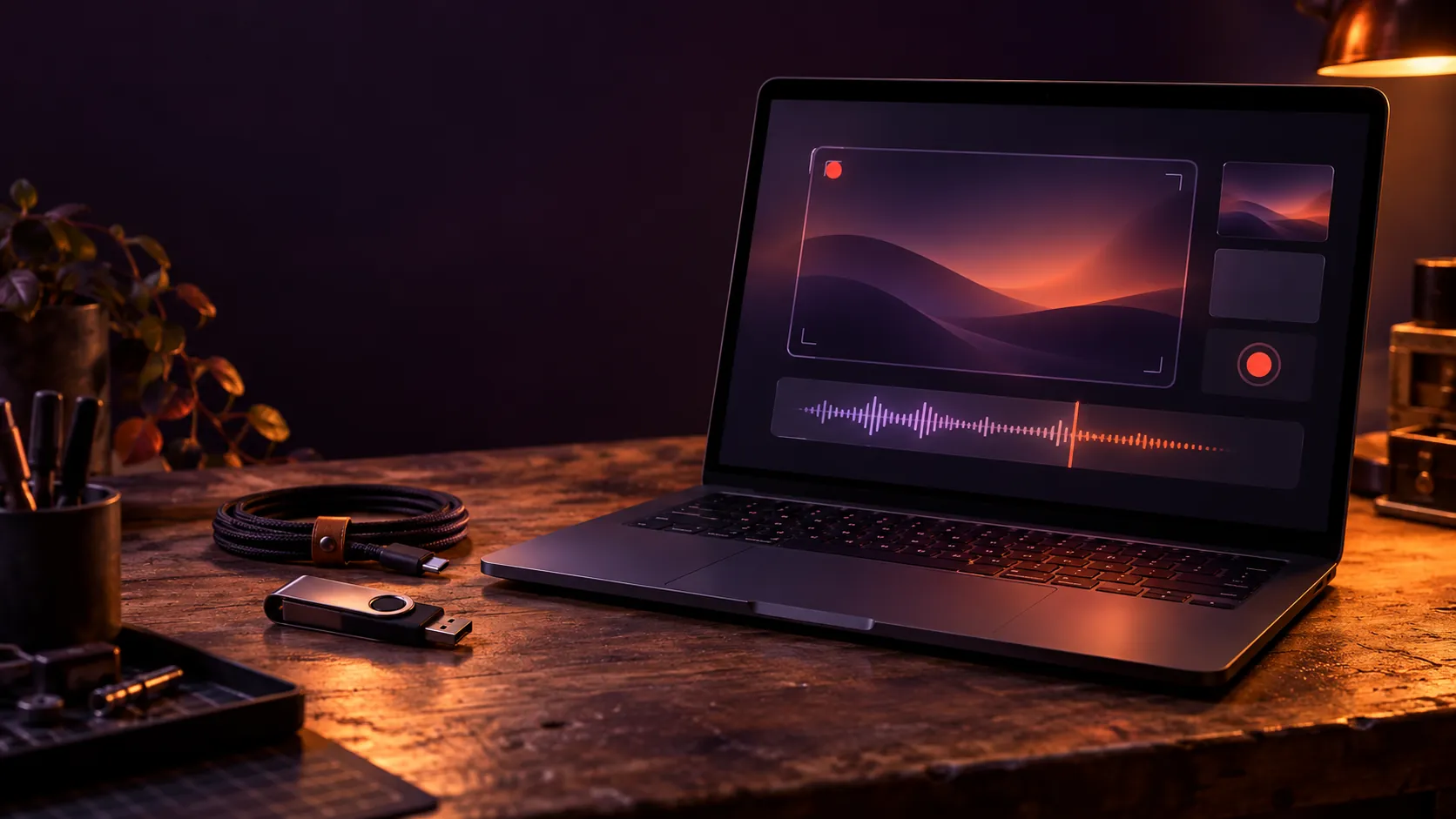 AI-generated concept illustration of the recorder's constraint: capture stays on the device, with no upload path in the middle.